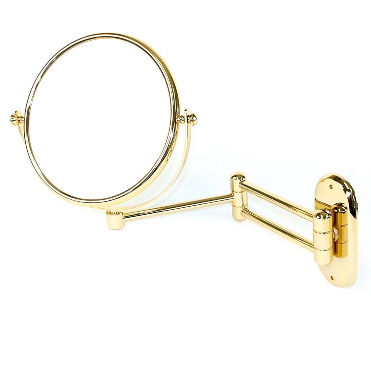 Makeup Mirror, Windisch 99143D-CRO-3x, Wall Mounted Extendable Double Face Brass 3x Magnifying Mirror